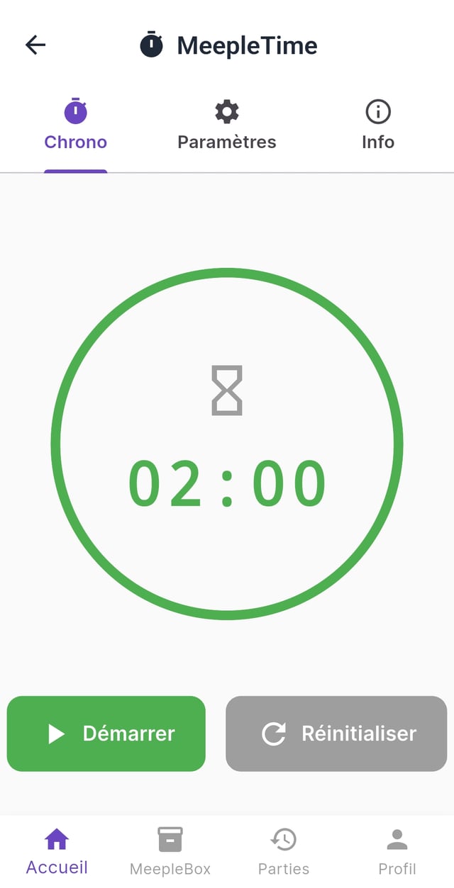MeepleTime, le chronomètre et sablier de partie